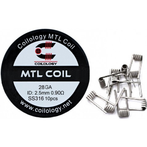 Coilology MTL předmotané spirálky SS316 0,9ohm 28GA 10ks